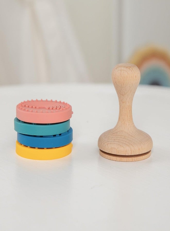 ReLIVE Happy Skies Rubber Stamp with Wood Handle, 4 Interchangeable Silicon Stamps of a Sun, Cloud, Star, and Rainbow, Fun Kids Craft Supplies and Art Supplies, Arts and Crafts for Kids 4-6 and Families - Image 5
